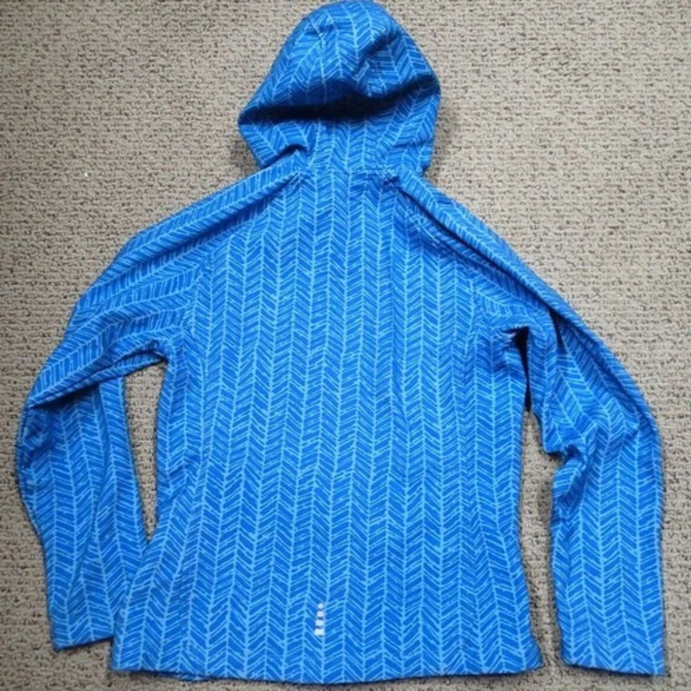 Lands End Softshell Jacket Girls Medium‎ 10/12 Blue Excellent Sherpa Hood Fleece